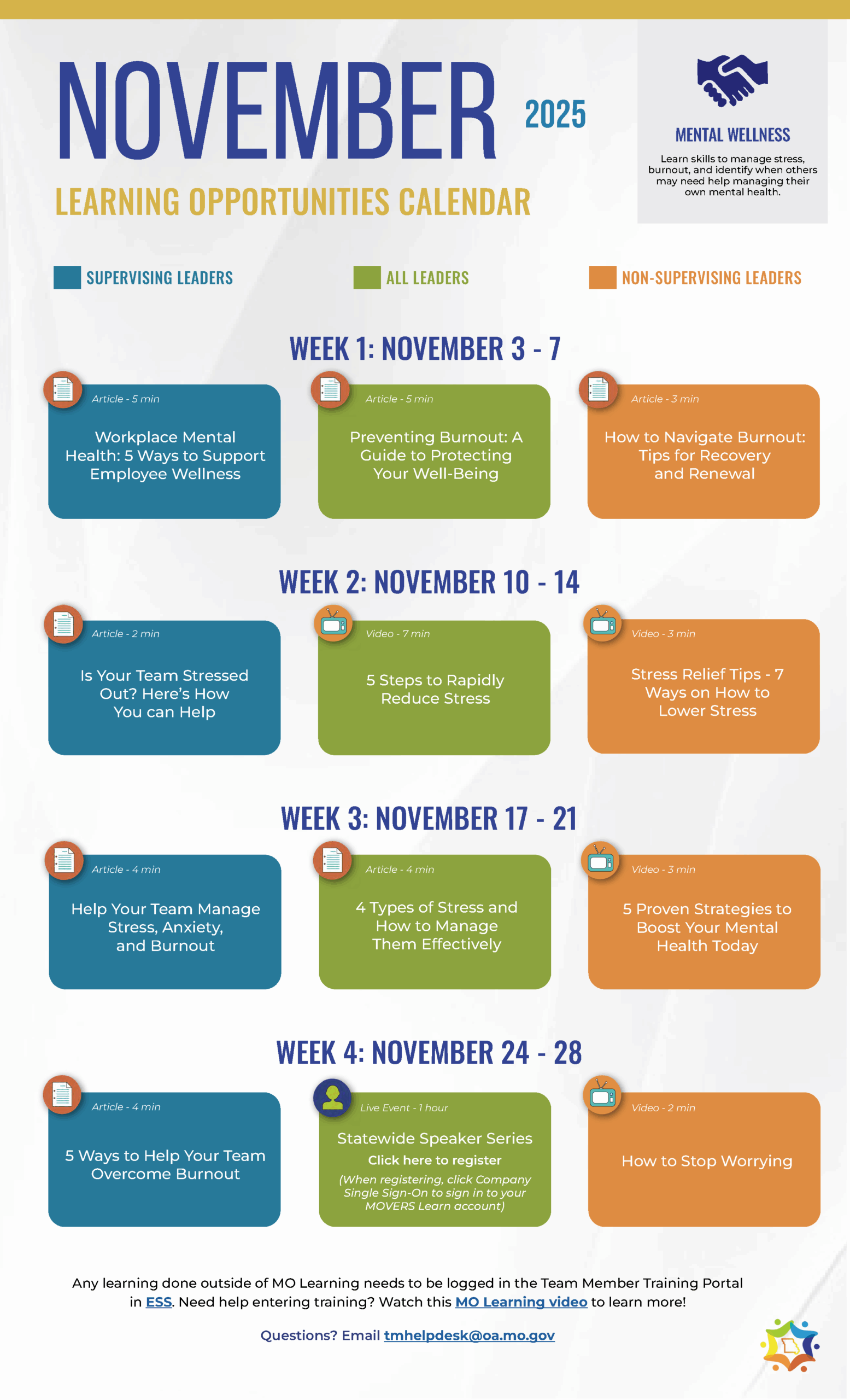 November 2025 Learning Opportunity - Mental Wellness